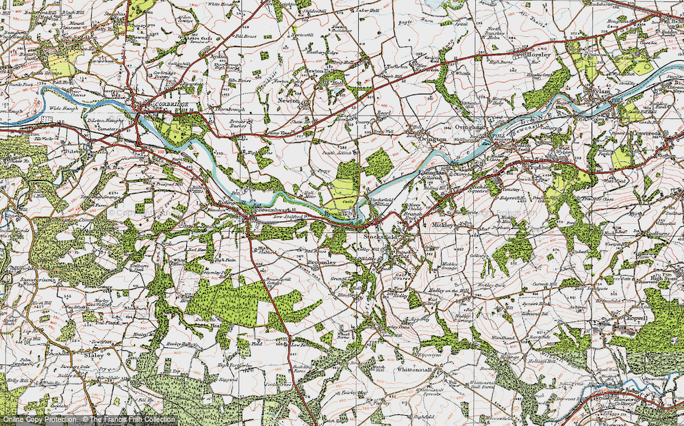 Old Map of Bywell, 1925 in 1925