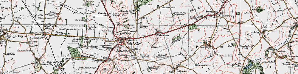 Old map of Cabourne in 1923