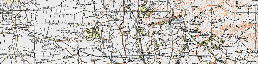 Old map of Barnacre Lo in 1924