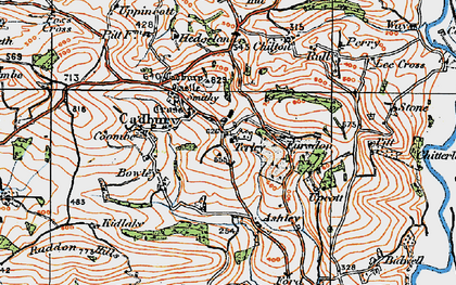 Old map of Cadbury in 1919