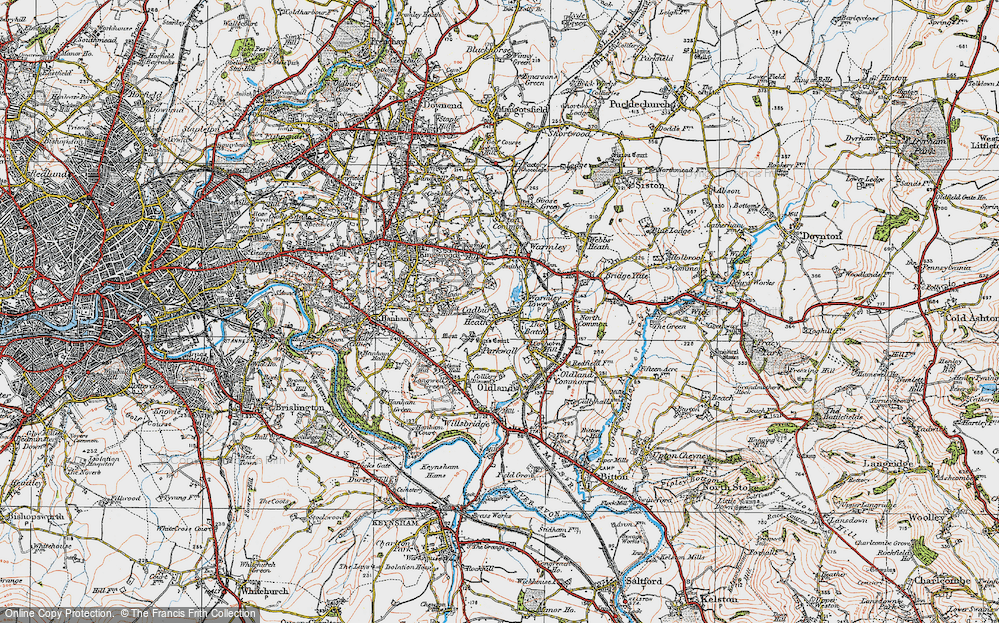 Old Map of Cadbury Heath, 1919 in 1919