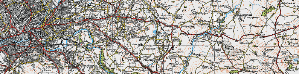 Old map of Cadbury Heath in 1919