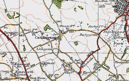Old map of Caddington in 1920