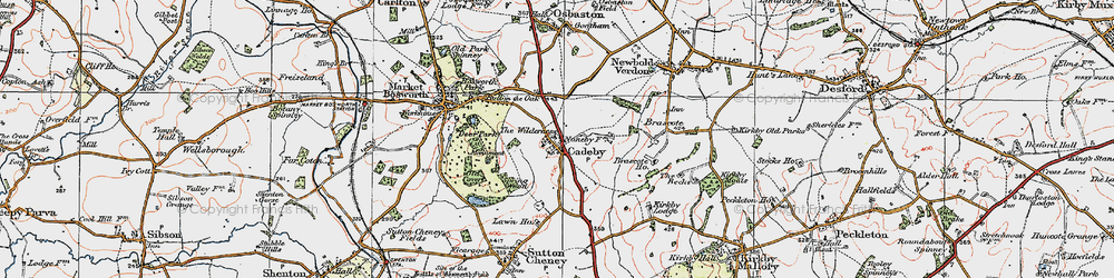 Old map of Bull in the Oak in 1921