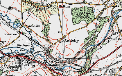 Old map of Cadeby in 1923