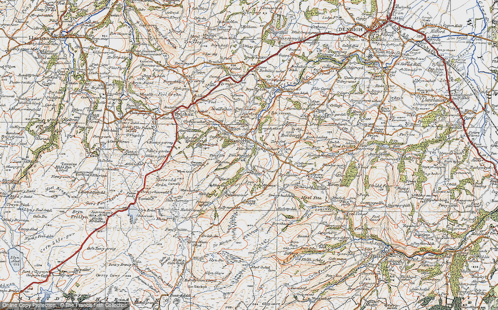 Old Map of Cader, 1922 in 1922