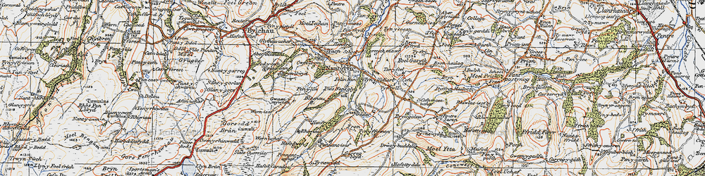 Old map of Tir Mostyn in 1922