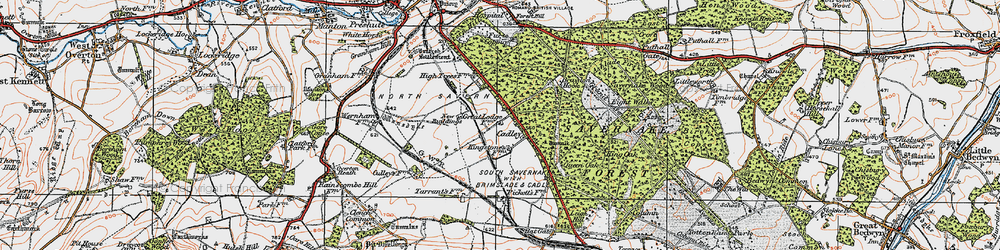 Old map of Braydon Hook in 1919