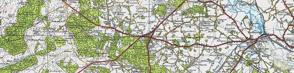 Old map of Cadnam in 1919