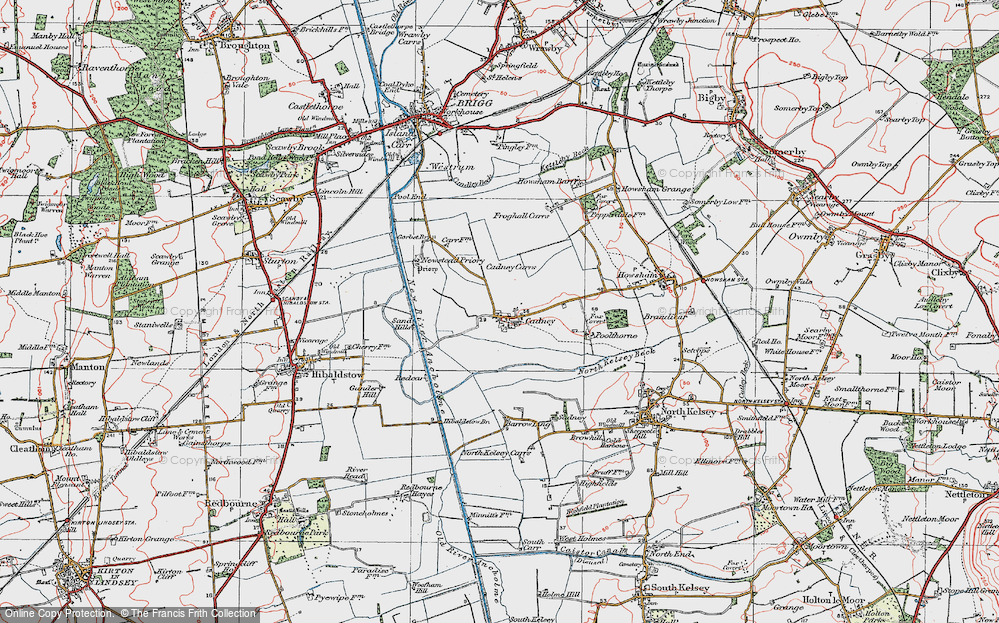 Old Map of Historic Map covering Barrow Ling in 1923