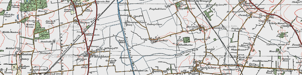 Old map of Cadney in 1923
