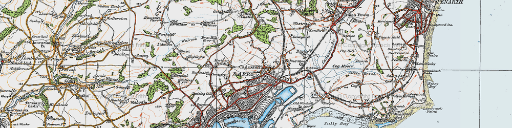 Old map of Cadoxton in 1919