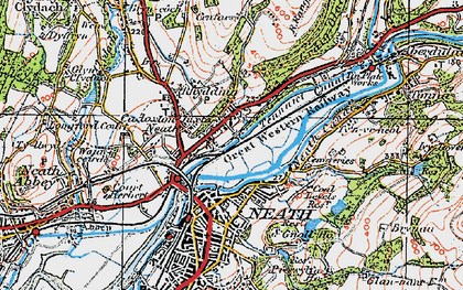 Old map of Cadoxton-Juxta-Neath in 1923