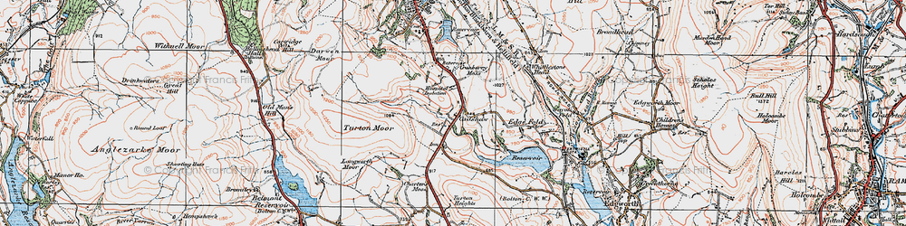 Old map of Cadshaw in 1924