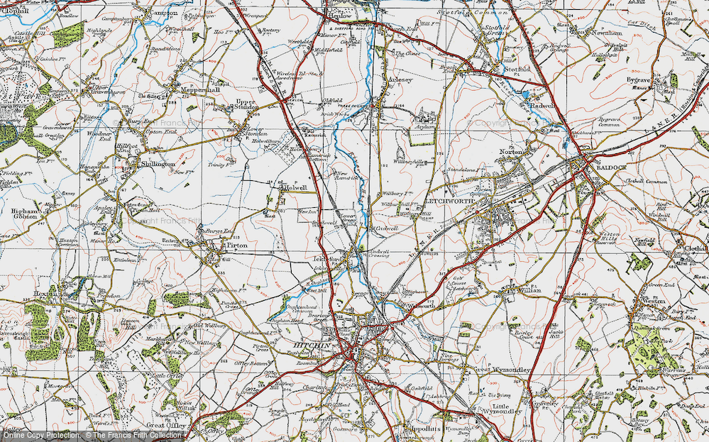 Old Map of Cadwell, 1919 in 1919