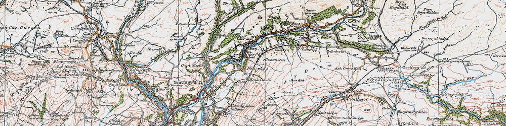 Old map of Cae'r-bont in 1923