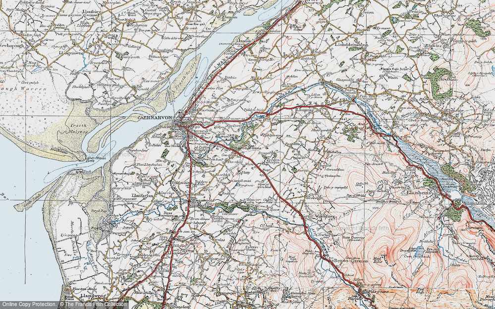 Old Map of Caeathro, 1922 in 1922