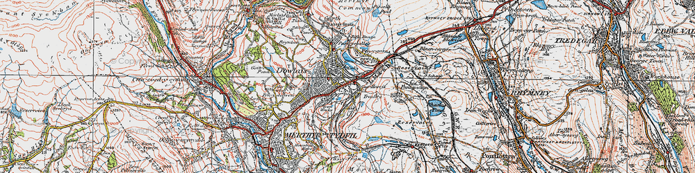 Old map of Caeharris in 1923