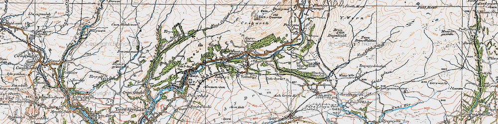 Old map of Caehopkin in 1923
