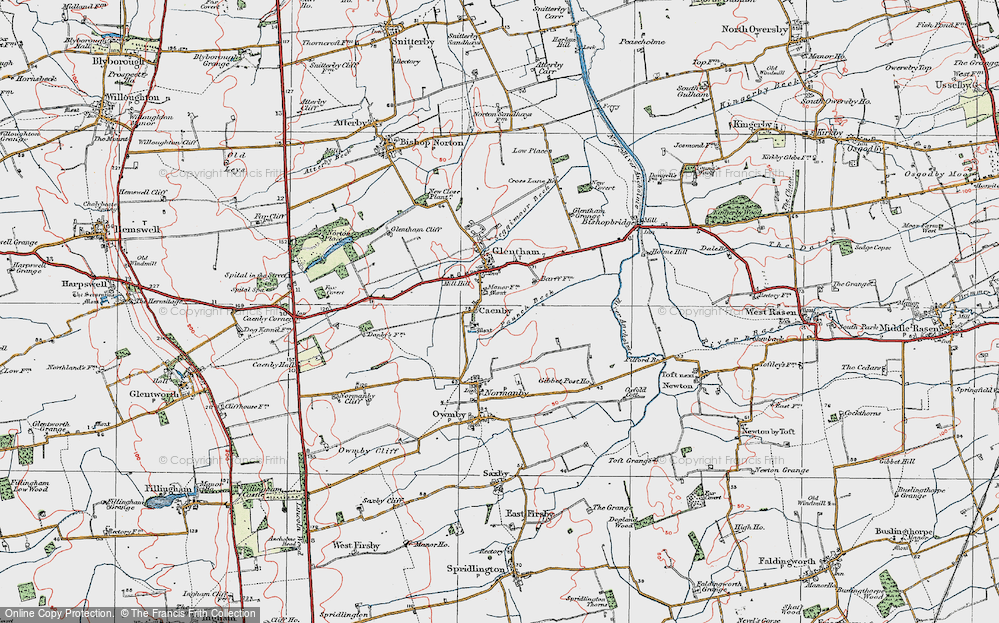 Old Map of Caenby, 1923 in 1923
