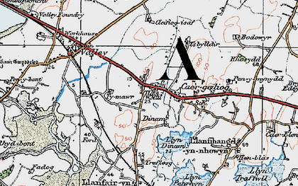 Old map of Ysbylldir in 1922