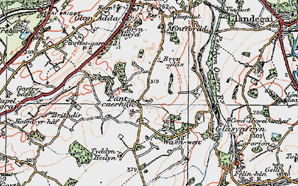 Old map of Caerhun in 1922