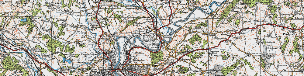 Old map of Caerleon in 1919
