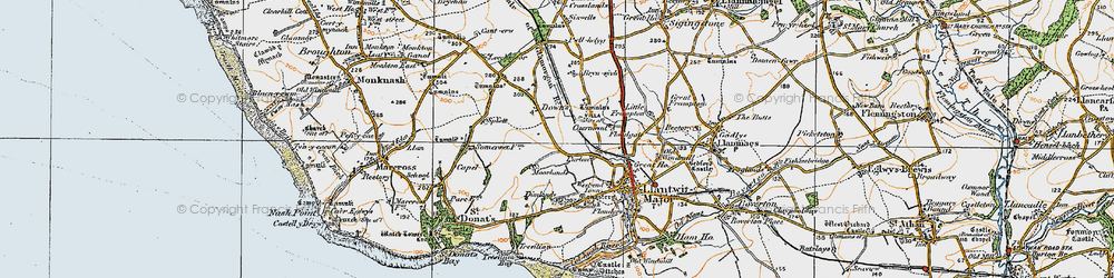 Old map of Caermead in 1922