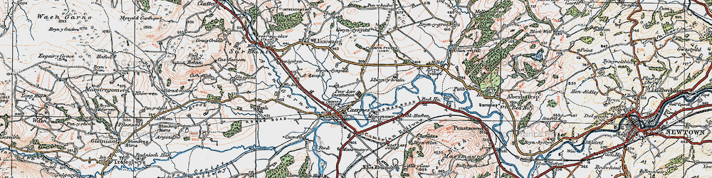 Old map of Caersws in 1921