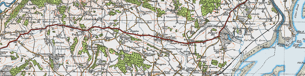 Old map of Caerwent in 1919