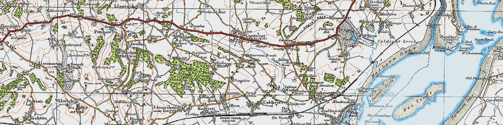 Old map of Caerwent Brook in 1919