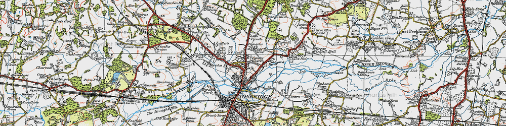 Old map of Cage Green in 1920