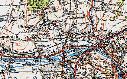 Old map of Cainscross in 1919
