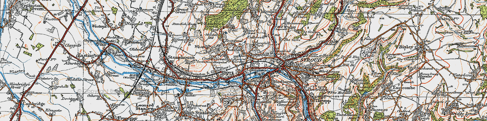 Old map of Cainscross in 1919