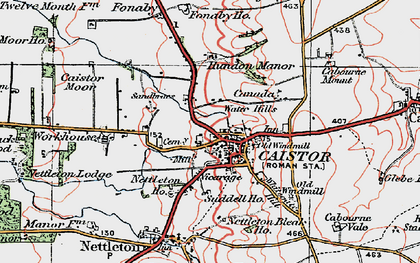 Old map of Caistor in 1923