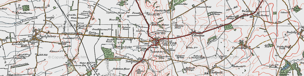 Old map of Caistor in 1923