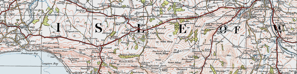 Old map of Calbourne in 1919