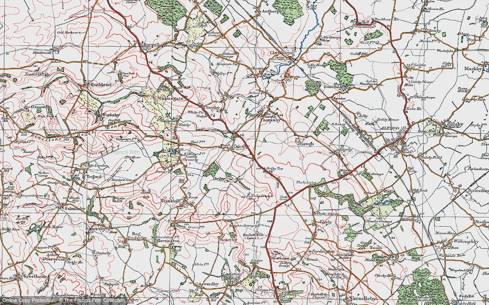 Old Map of Calceby, 1923 in 1923