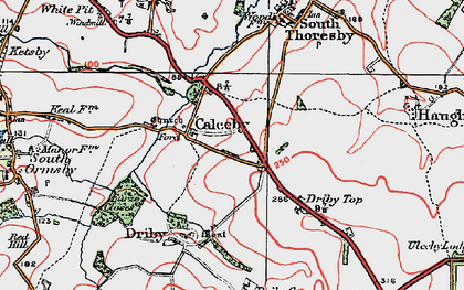 Old map of Driby Top in 1923