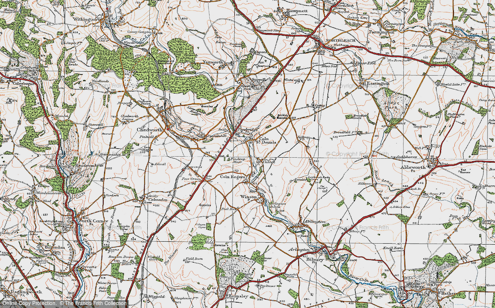 Old Map of Calcot, 1919 in 1919