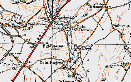 Old map of Calcot in 1919