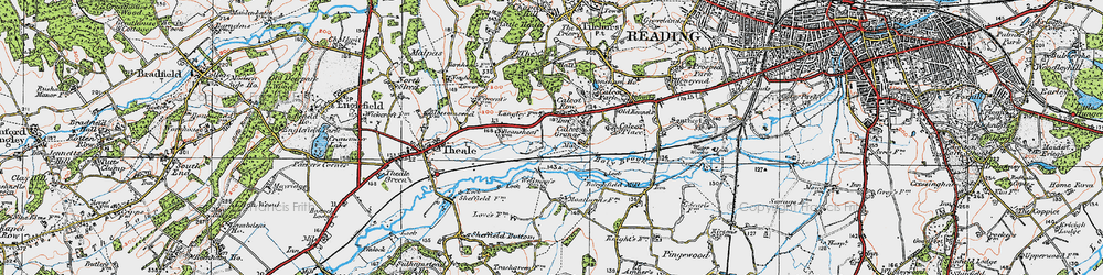 Old map of Calcot in 1919