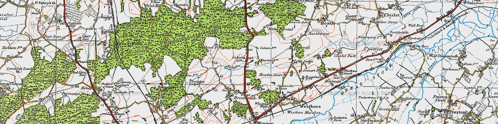 Old map of Calcott in 1920