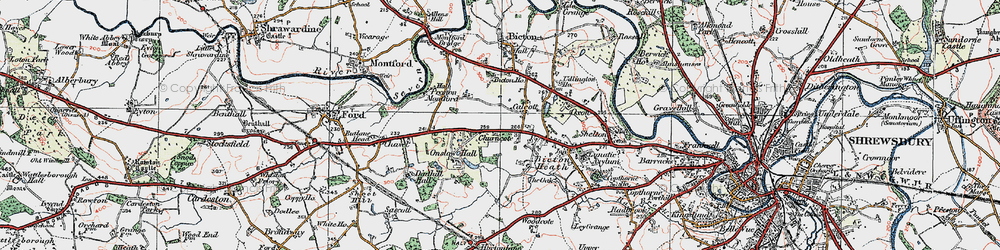 Old map of Calcott in 1921