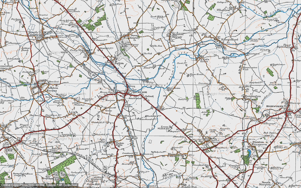 Old Map of Calcutt, 1919 in 1919