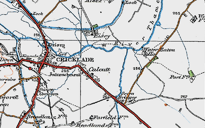 Old map of Calcutt in 1919