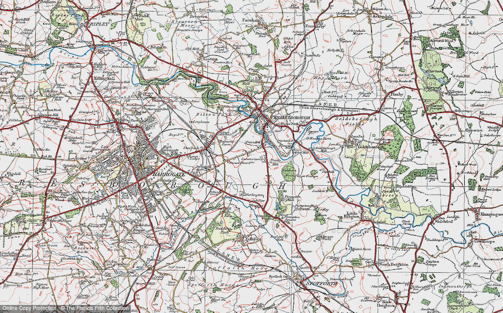Old Map of Historic Map covering Birkham Wood in 1925