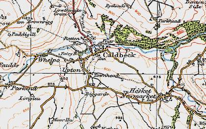 Old map of Caldbeck in 1925