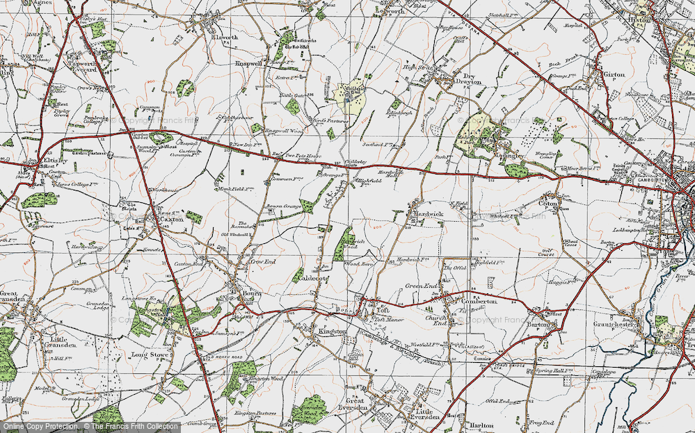 Old Map of Caldecote, 1920 in 1920