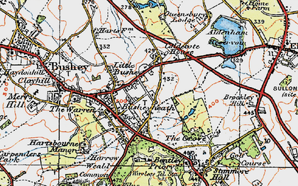 Old map of Caldecote Hill in 1920